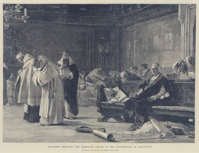 Kolumbus widerlegt die Dominikanermönche in den Konferenzen von Salamanca von Nicolo Barabino
